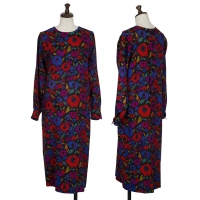  GIVENCHY Psychedelic Printed Wool Dress Multi-Color,Black 8