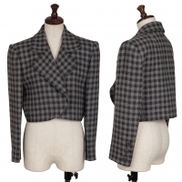  GIVENCHY Checker Wool Short Jacket Grey 8