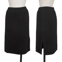  GIVENCHY Wool Side Slit Knit Skirt Black S-M