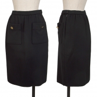  GIVENCHY Wool Front Pocket Design Skirt Black M