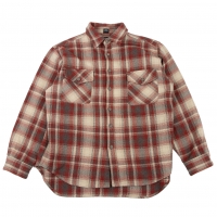  NORTH MARINE DRIVE 45rpm Check Flannel Shirt Red,Ivory M