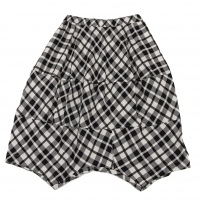  COMME des GARCONS Wool Check Switching Dropped Crotch Shorts (Trousers) White,Black XS