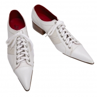  Jean-Paul GAULTIER Pointed Toe Leather Shoes White US About 8