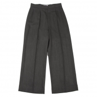  MaxMara Silk Blend Herringbone Weave Wide Pants (Trousers) Charcoal 44