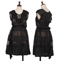  zucca See Through Stripe Switching Sleeveless Dress Black M