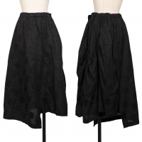  REGULATION Yohji yamamoto Dot Jacquard Gather Switching Skirt Black 2