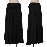  REGULATION Yohji yamamoto Waist Frill Silk Skirt Black 2