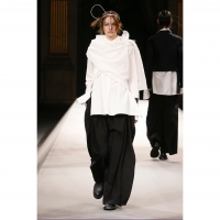  Yohji Yamamoto FEMME Cotton Wrap Stole Design Shirt White 2