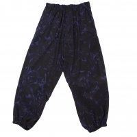  Y's.... Cat Drawing Print Poly Pants (Trousers) Black 3