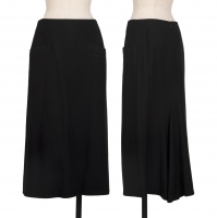  Yohji Yamamoto FEMME Back Drape Wool Skirt Black 1