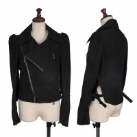  Yohji Yamamoto FEMME Shoulder Design Motorcycle Jacket Black 1
