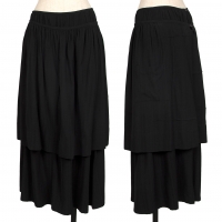  Y's Shadow Stripe Layered Skirt Black M-L