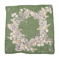  45R Dyed Floral Handkerchief Green 