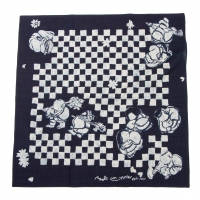 45R Indigo Dyed Checkered Handkerchief Navy 