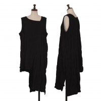  Y's Jacquard Sleeveless Asymmetry Dress Black 2