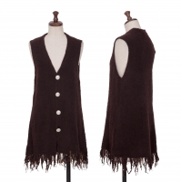  sunao kuwahara Feather Fringe Knit Vest (Waistcoat) Brown M