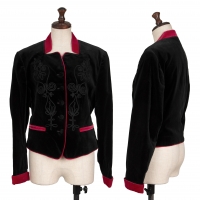  KENZO Cotton Rayon Embroidery Design Velour Jacket Black M