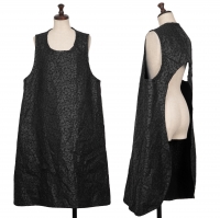  BLACK COMME des GARCONS Leopard Print Back Open Poly Dress Black L