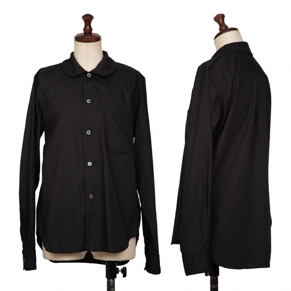 ブラックコムデギャルソンBLACK COMME des GARCONS ラウンドカラー長袖シャツ 黒S