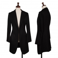  Y's Wool Gabardine Buttonless Jacket Black 1