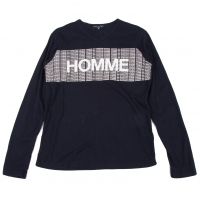  COMME des GARCONS HOMME Logo Printed V-neck T Shirt Navy M