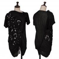  tao COMME des GARCONS Cotton See-through Sequin Decoration T Shirt Black XS-S