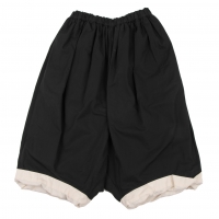  COMME des GARCONS Cotton Poly Hem Switching Dropped Crotch Shorts (Trousers) Black XS