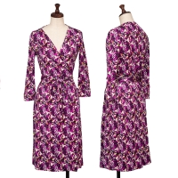  DIANE VON FURSTENBERG Silk Wrap Dress Purple 0