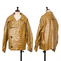  HENRIK VIBSKOV Checker Laminate Double Jacket Yellow XS