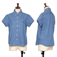  Ralph Lauren Pony embroidery Short Sleeve Denim Shirt Indigo 11