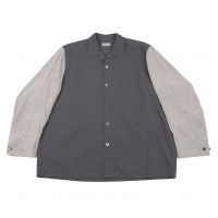  COMME des GARCONS HOMME Sleeve Switching Long Sleeve Shirt Grey M-L