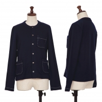  tricot COMME des GARCONS Wool Stitch Knit Jacket Navy XS-S