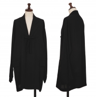  tricot COMME des GARCONS Poly Chiffon Buttonless Jacket Black S-M