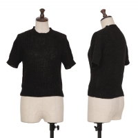  JUNYA WATANABE COMME des GARCONS Linen Short Sleeve Knit Top (Jumper) Black XS-S