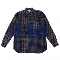  COMME des GARCONS SHIRT Multi Check Patchwork Shirt Black,Blue XS