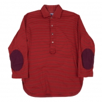  JUNYA WATANABE MAN Elbow patch Striped 3/4 Sleeve Polo Shirt Red,Black S