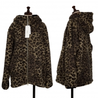  Johnbull Leopard Fake Fur Hoodie Beige,Black F