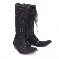  Y's Lace-up Design Long Boots Black About US 8