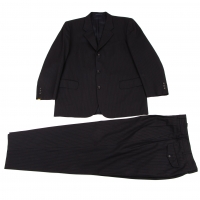  COMME des GARCONS HOMME Stripe Wool Jacket & Pants Black L