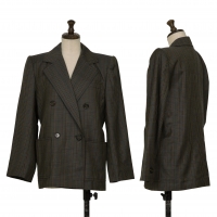  Yves Saint Laurent Check Double Jacket Forest green S