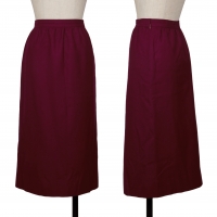  GIVENCHY Wool Back Slit Skirt Bordeaux 10