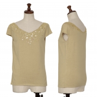  EPOCA Bijou Decoration Knit Sleeveless Shirt Beige 40