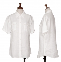 Burberrys' Linen Short Sleeve Shirt White 9