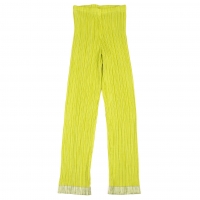  Unbranded Hem Switching Pleated Pants (Trousers) Yellow-green S-M