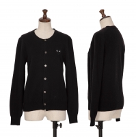  PLAY COMME des GARCONS Heart Patch Wool Knit Cardigan Black M