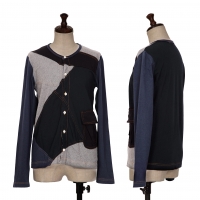  tricot COMME des GARCONS Front Switching Cardigan Black,Navy S