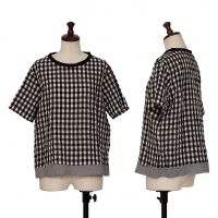  tricot COMME des GARCONS Switching Gingham Check T Shirt Grey,Black M