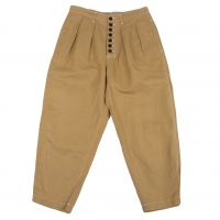 tricot COMME des GARCONS Cotton Linen Button Design Pants (Trousers) Camel M