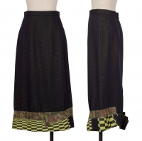  COMME des GARCONS Check Camouflage Tape Design Skirt Black,Multi-Color S
