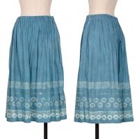  tricot COMME des GARCONS Cotton Floral Printed Skirt Sky blue S-M